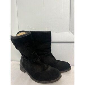 black womens size 7 emu boots